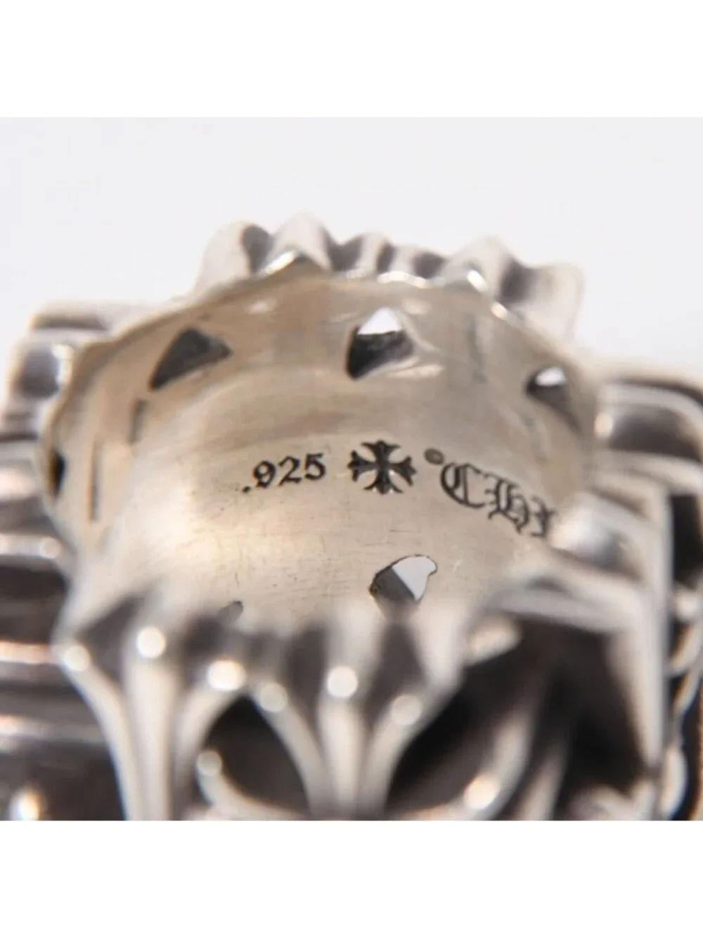 Chrome Hearts Cemetery Square Ring CH Cross 925 Sterling Silver